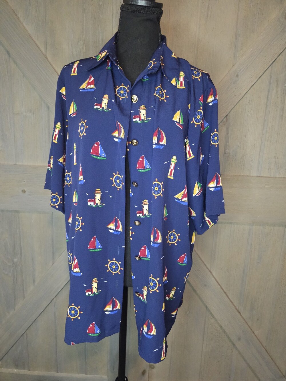 Vintage BonWorth Nautical Top sz Large